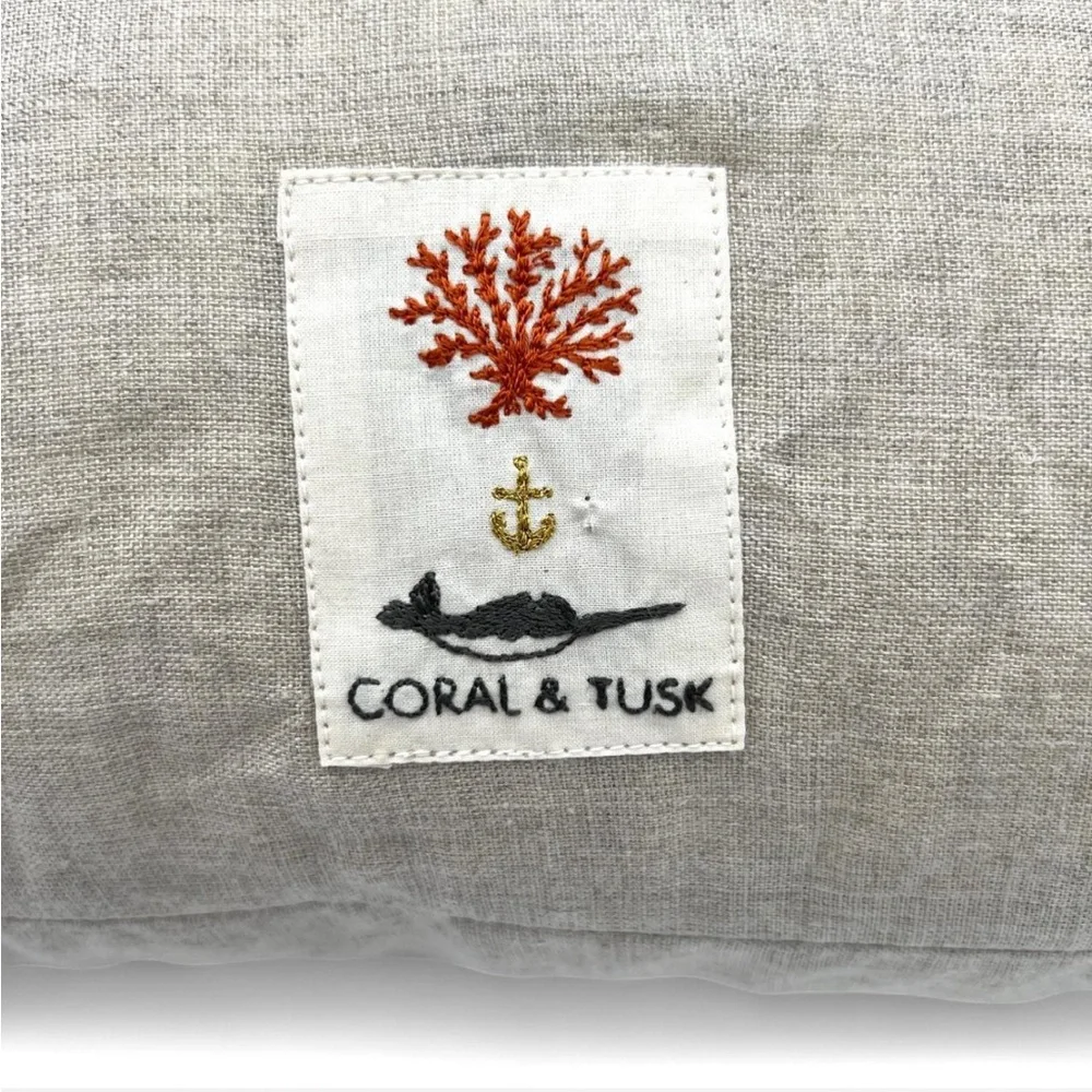 Coral & Tusk Pillow Embroidered Christmas Clock Pocket Pillow w/ Insert Throw